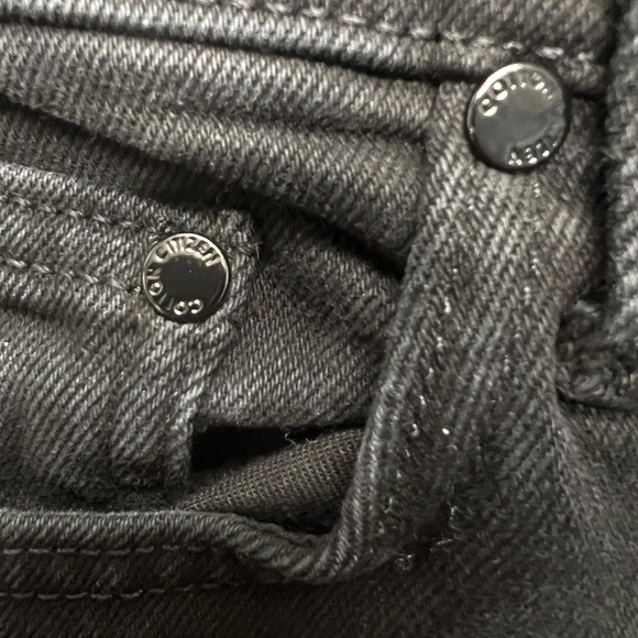 Cotton Citizen Jeans Womens 25 Black Fly Flare Crop Made in USA Button Fly Denim - Picture 6 of 12